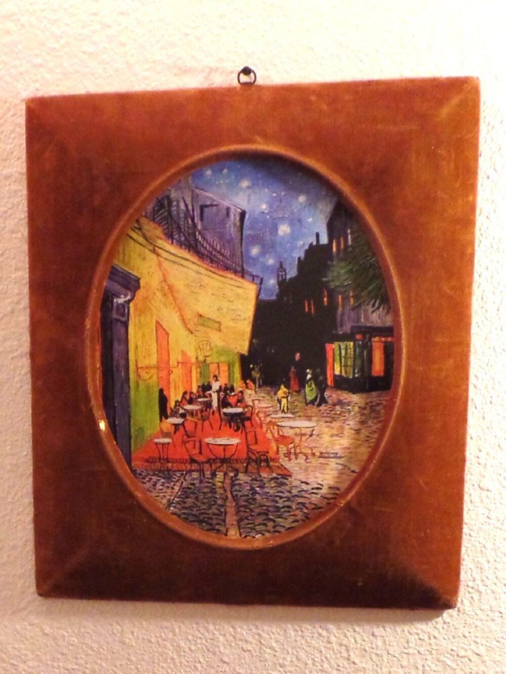Van Gogh Café Terrace at Night Print VINTAGE Velvet Frame